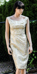 1950's Perfect Junior Gold Floral Dress