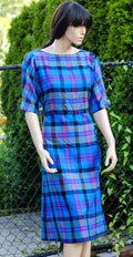 1960's Handmade Plaid Cotton Shift Dress