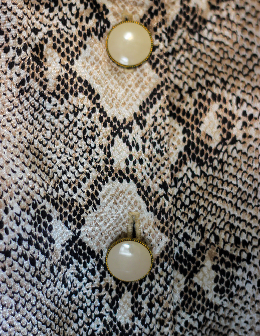 Early 1970's Nu-Mode Snakeskin Patterned Dress