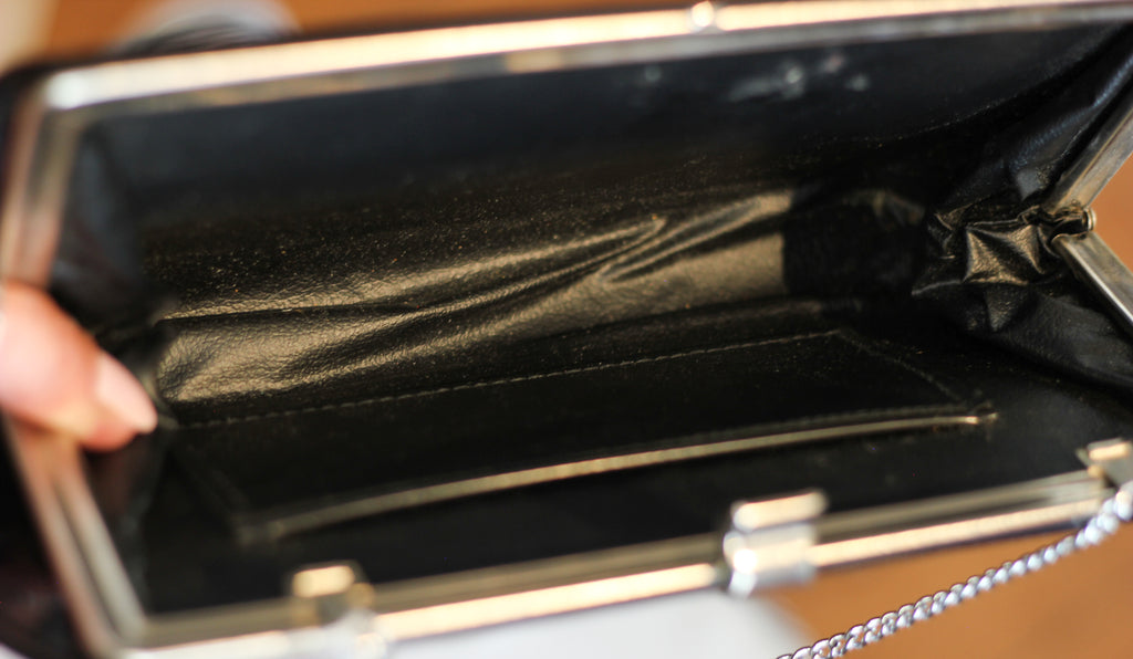 1950's Black Patent Leather Evening Bag