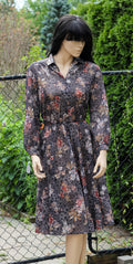 1970's Esprit du Corps Floral Shirt Dress