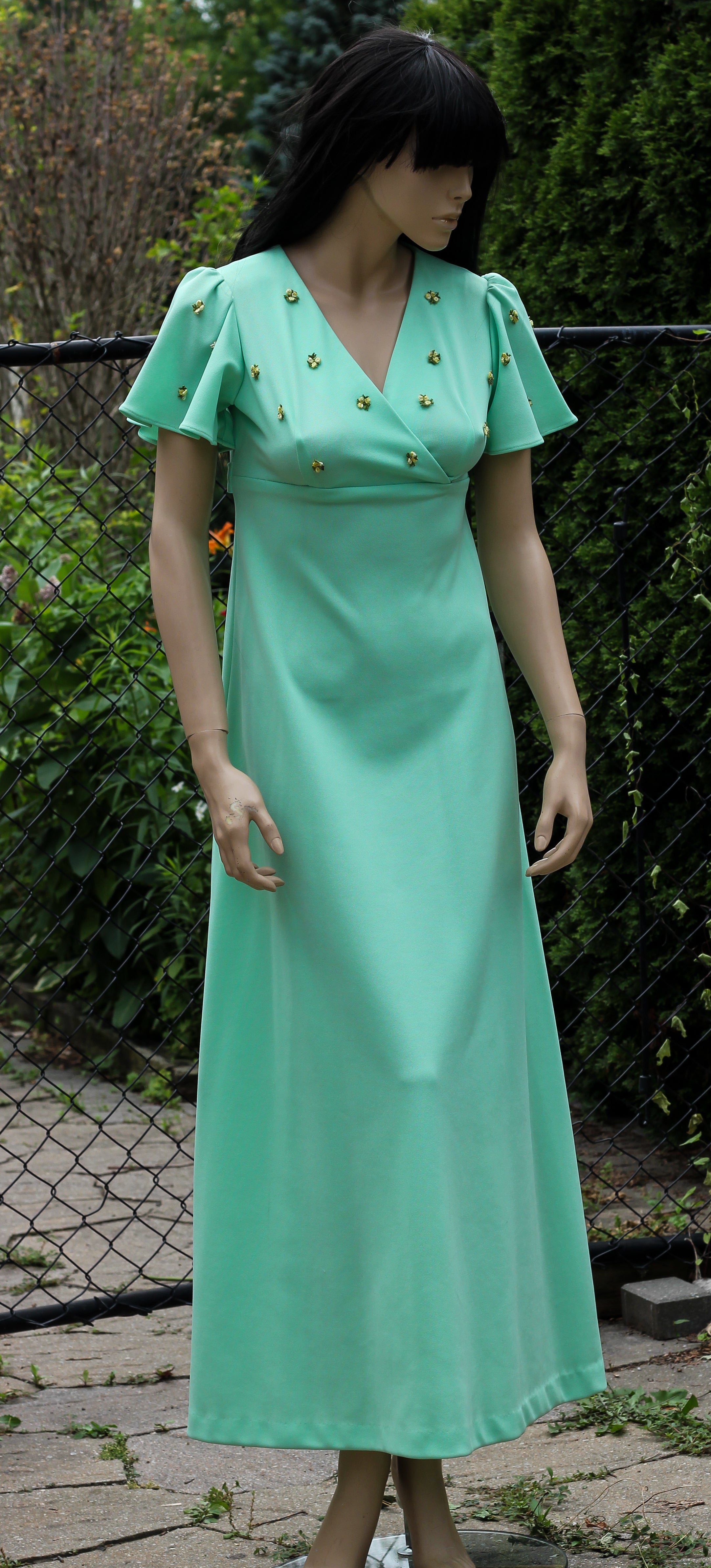 1970's Jolies Juniors Empire Maxi Dress