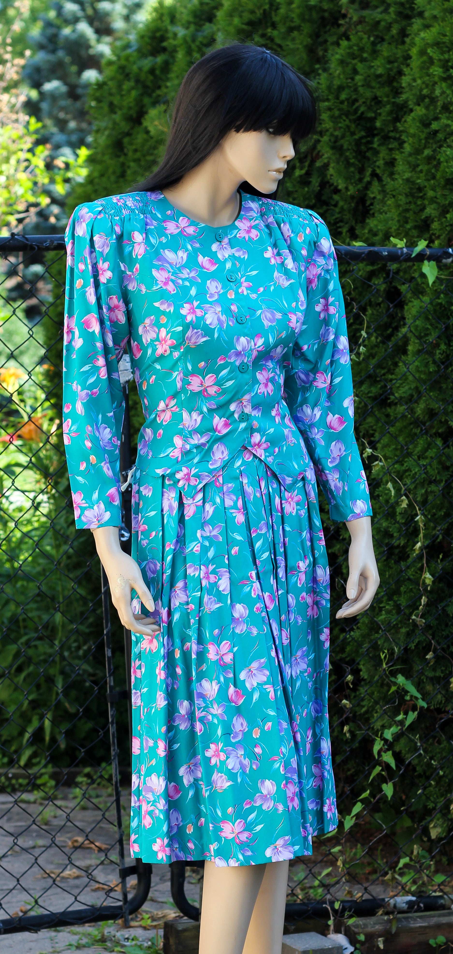 1980's Braemar Petites Floral Business Casual Set
