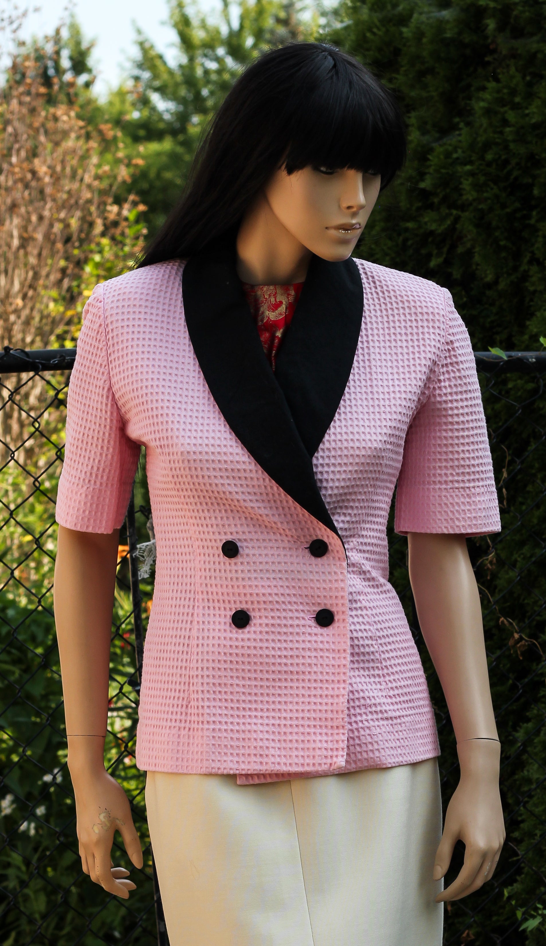1980's Handmade Double-Breasted Pink Blazer