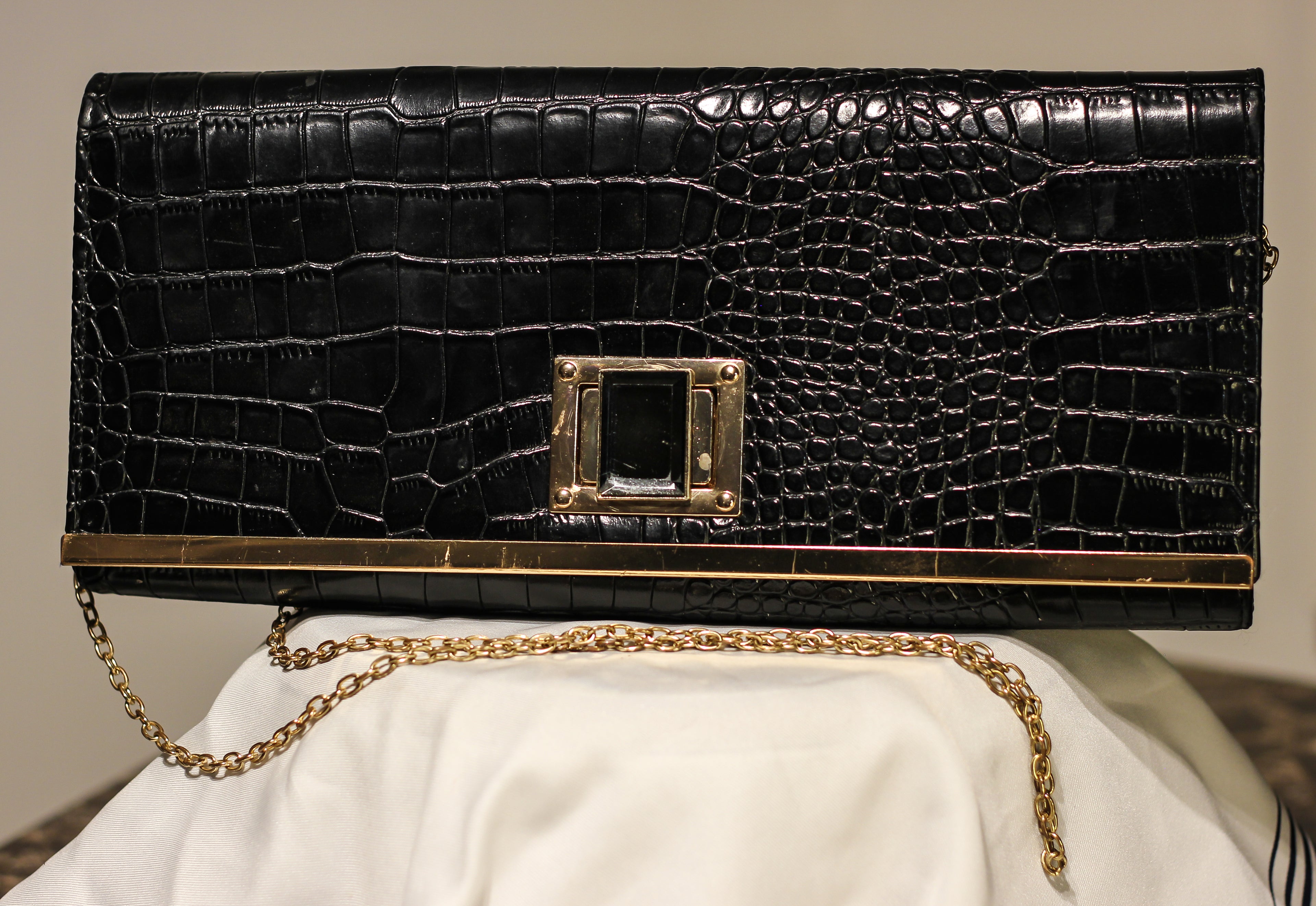 1980's Faux Crocodile Embossed Purse