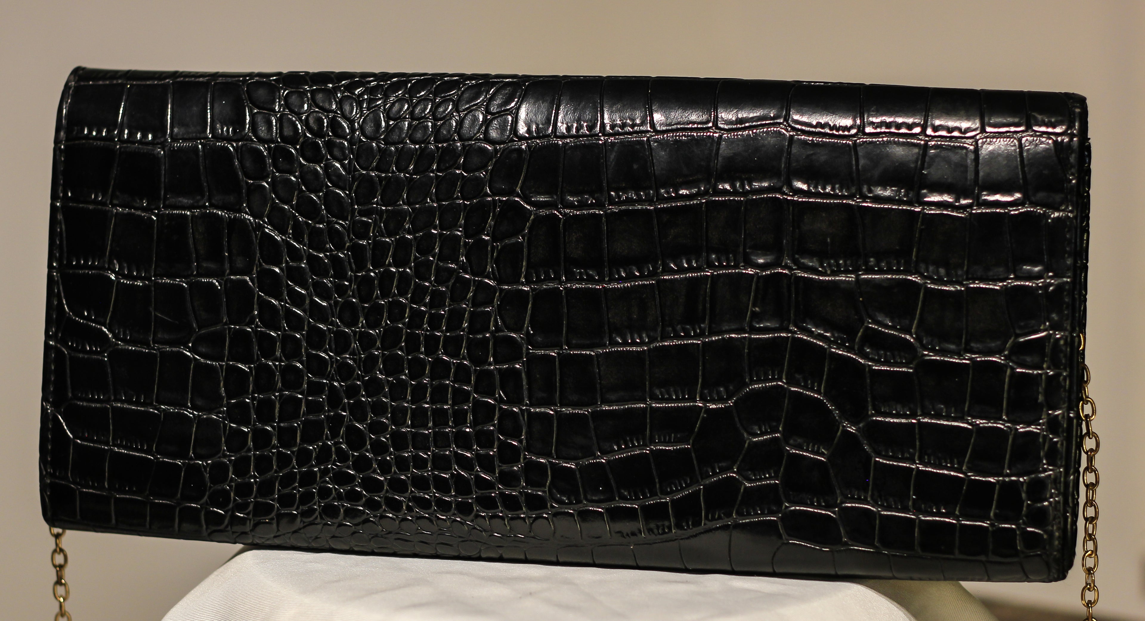 1980's Faux Crocodile Embossed Purse