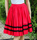 1950's Red Gathered Swing Skirt