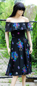 1970's Chiffon Floral Patterned Dress