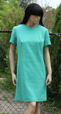 1960's Handmade Teal Shift Dress