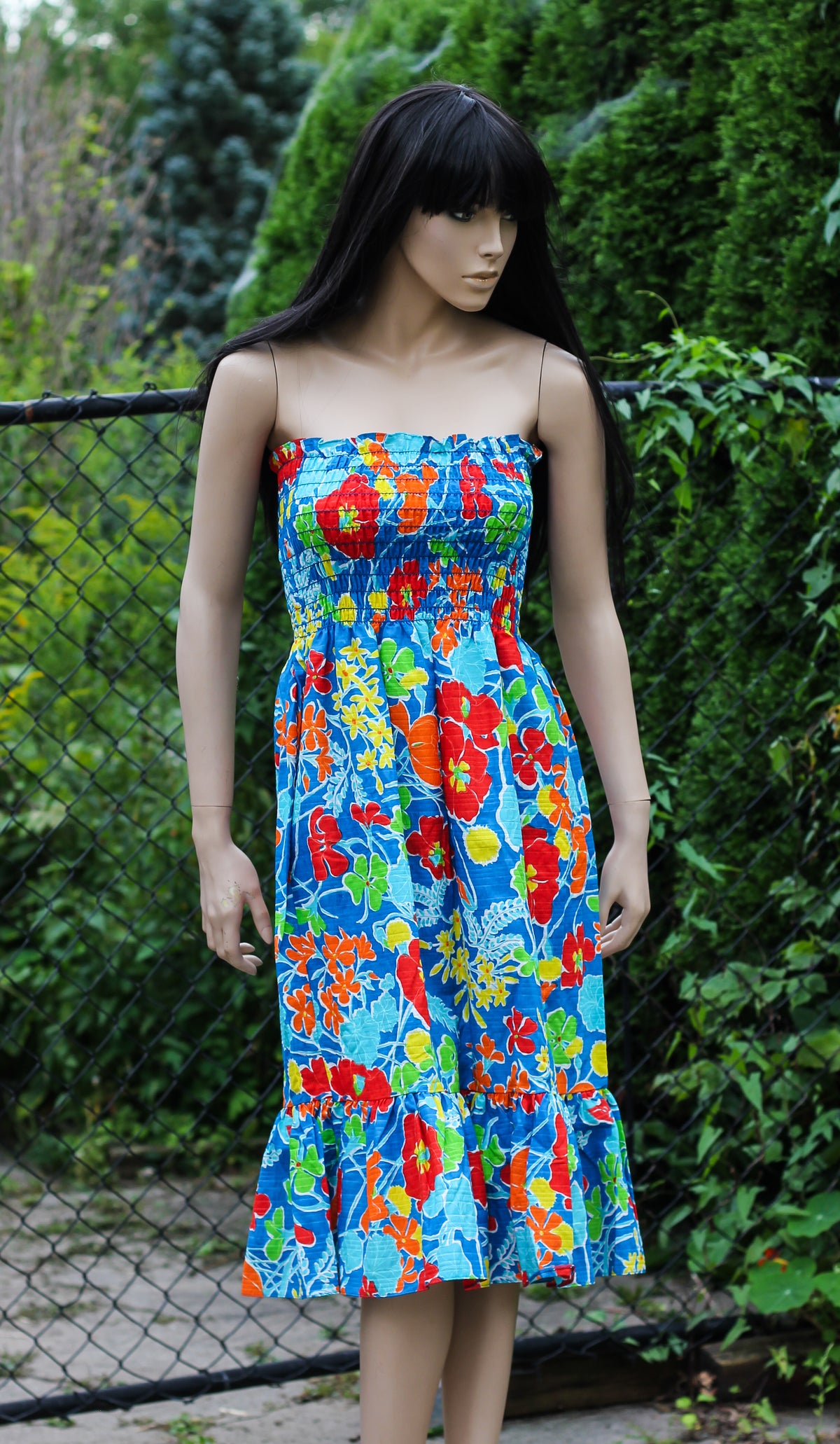 1970's Tropical Sundress with Matching Headband