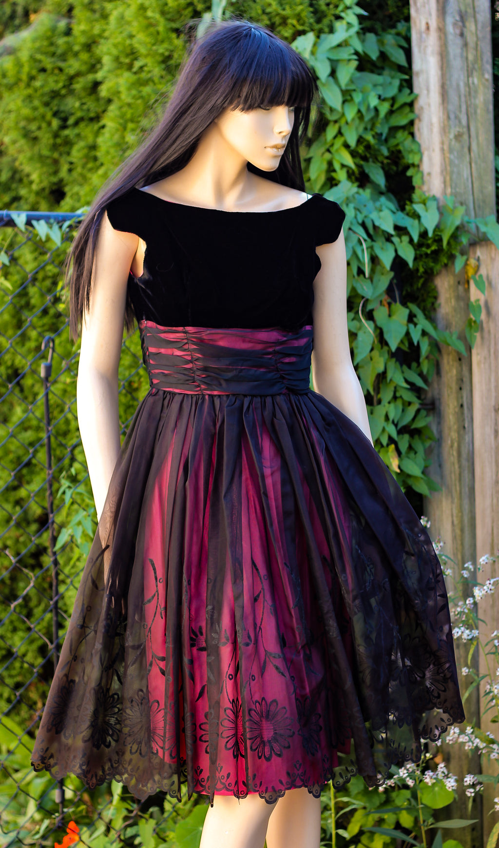 1980's Velvet Holiday Party Dress