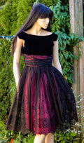 1980's Velvet Holiday Party Dress