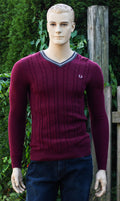 Y2K "Fred Perry" Cable-Knit Tennis Sweater