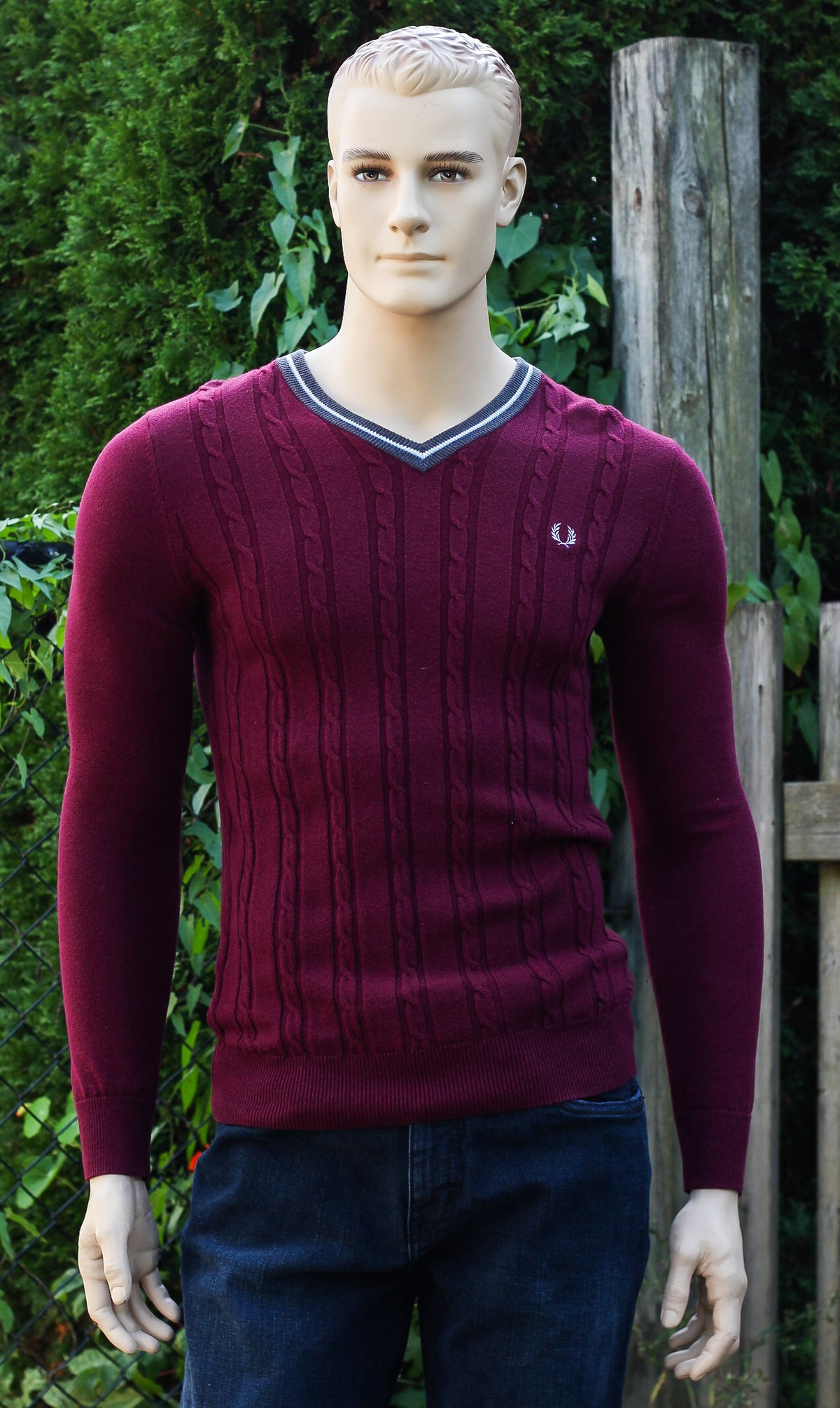 Y2K "Fred Perry" Cable-Knit Tennis Sweater