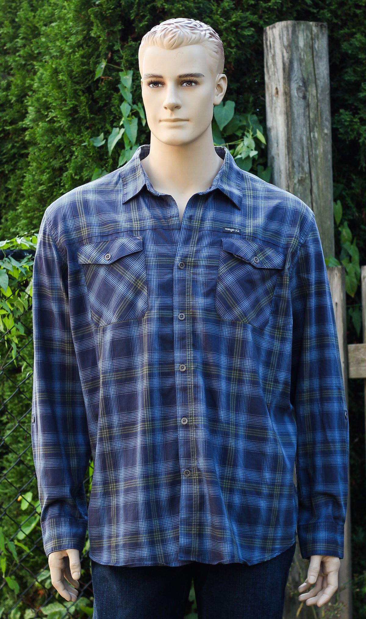 "Wrangler" Blue Plaid Shirt