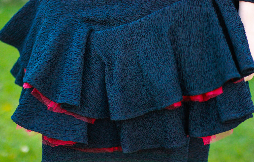 1980s Lori Ann Ruffle Party Dress