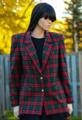 1980's "Alia" Christmas Plaid Blazer