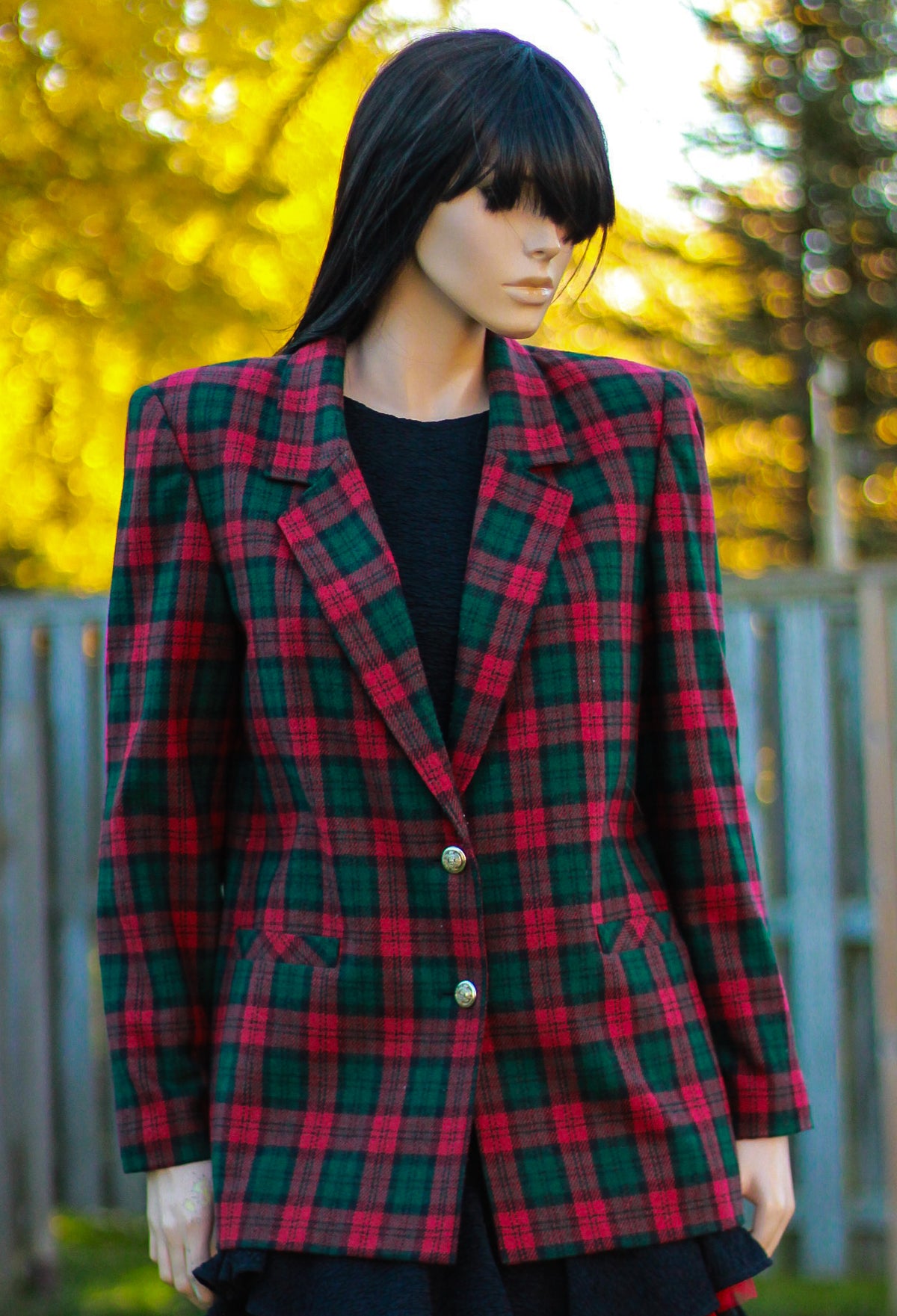 1980's "Alia" Christmas Plaid Blazer