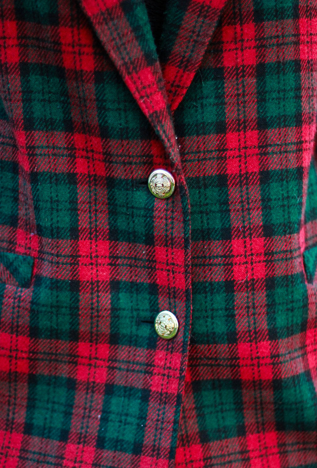 1980's "Alia" Christmas Plaid Blazer