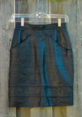 1980s Leather Mini Skirt with Geometric Panelling
