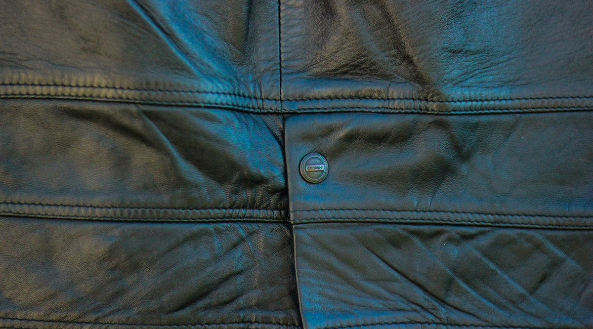 1980s Leather Mini Skirt with Geometric Panelling