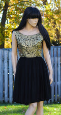 1950's Gold Brocade Cocktail Dress