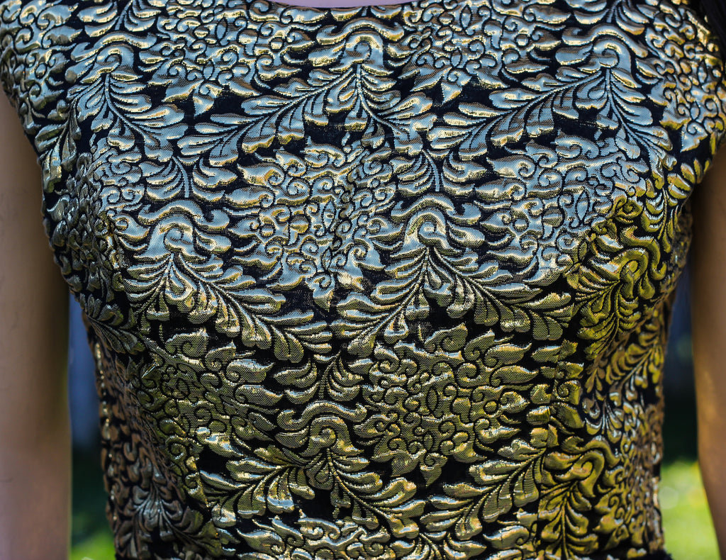1950's Gold Brocade Cocktail Dress